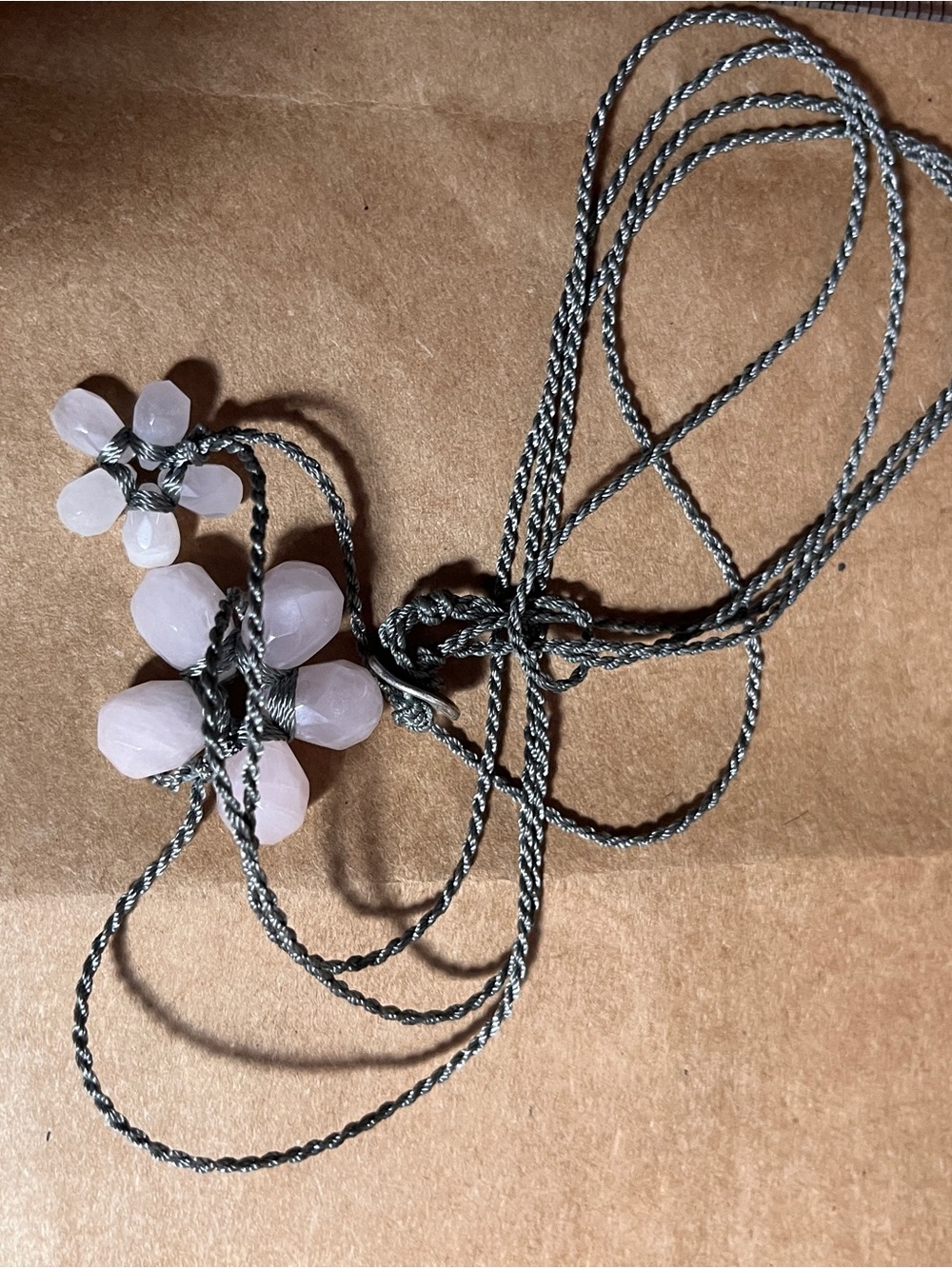 Handmade Pink Bead Flower Necklace - Women Jewelry